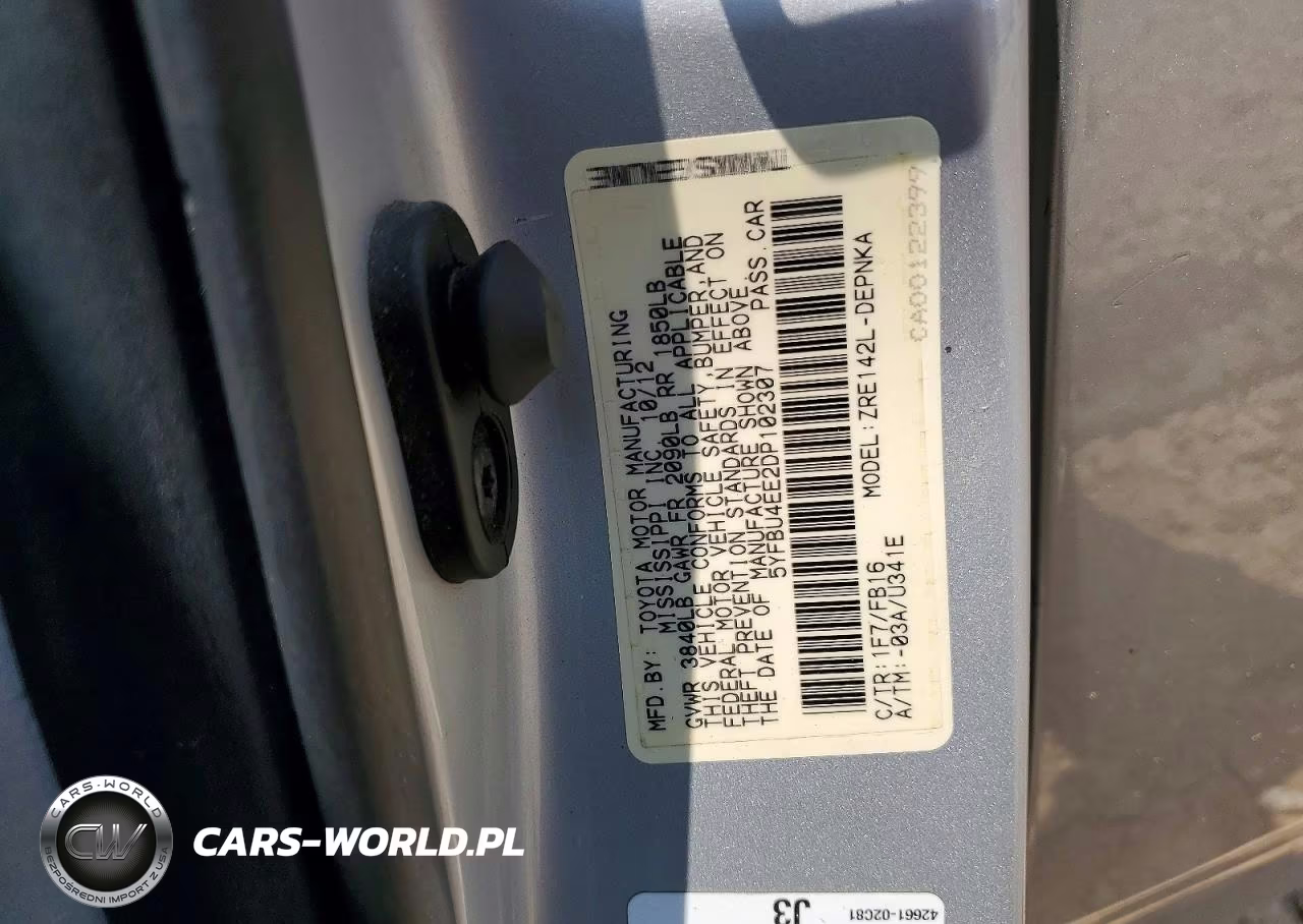 2013 Toyota Corolla Le VIN:5YFBU4EE2DP102307 - 13