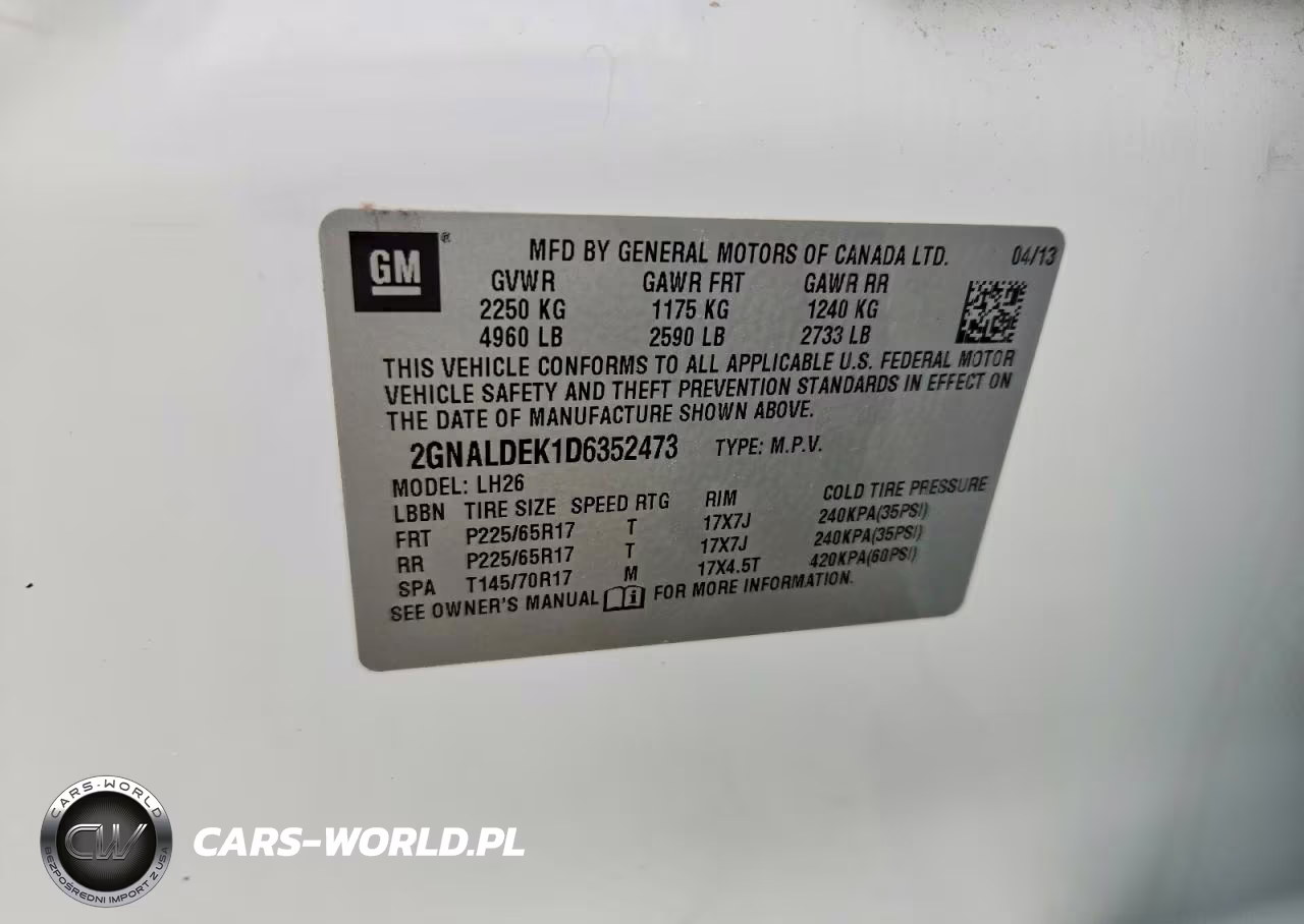 2013 Chevrolet Equinox Lt VIN:2GNALDEK1D6352473 - 13