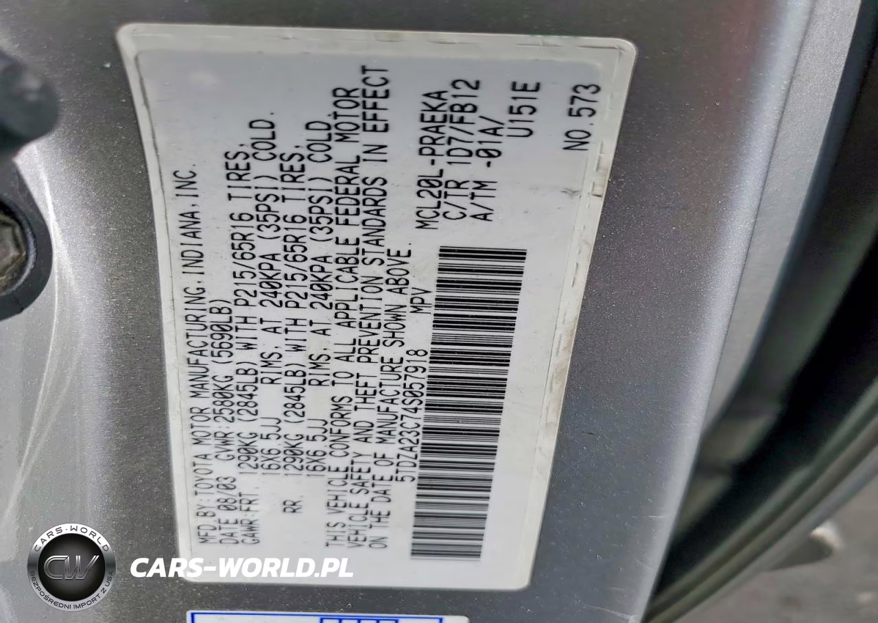 2004 Toyota Sienna Le 8 Passenger VIN:5TDZA23C74S057918 - 13