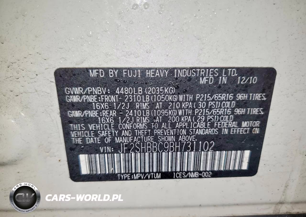 2011 Subaru Forester 2.5X VIN:JF2SHBBC9BH731102 - 13