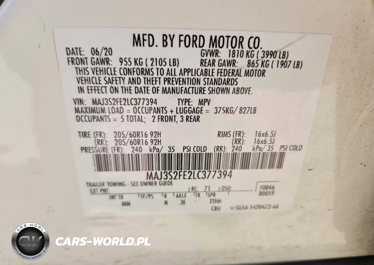 2020 Ford Ecosport S VIN:MAJ3S2FE2LC377394 - 13