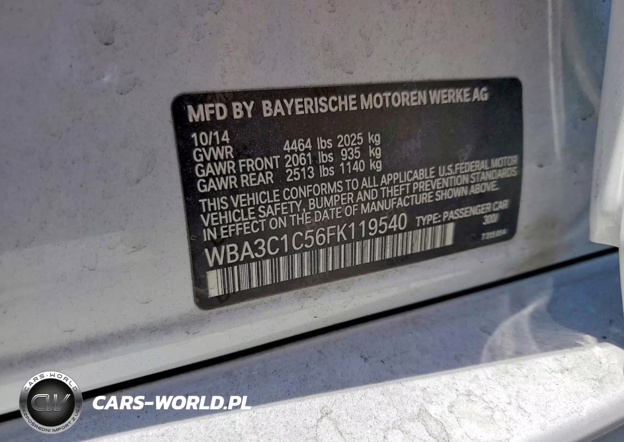 2015 BMW 328 I Sulev VIN:WBA3C1C56FK119540 - 13