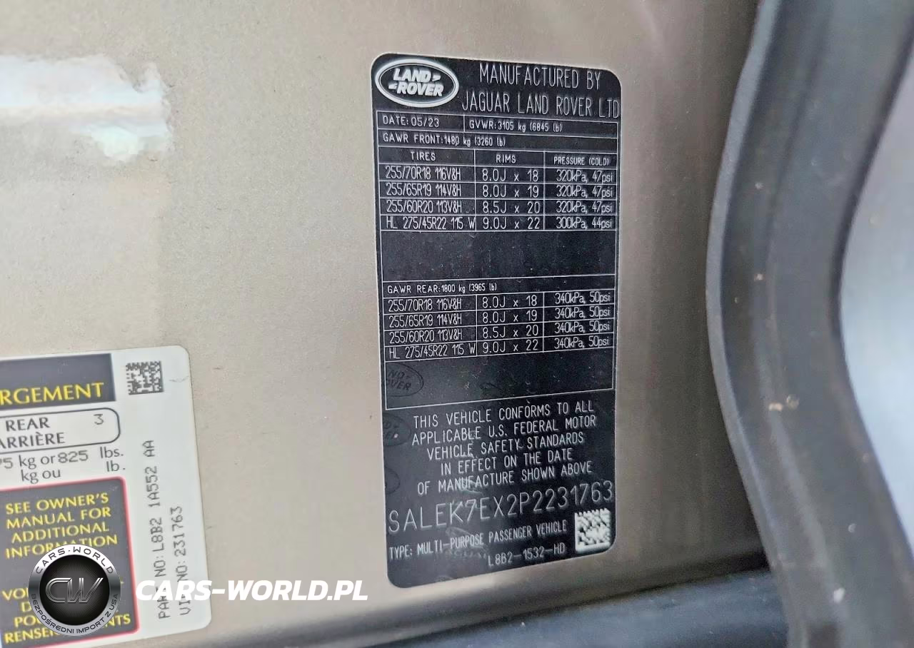 2023 Land Rover Defender 110 VIN:SALEK7EX2P2231763 - 13