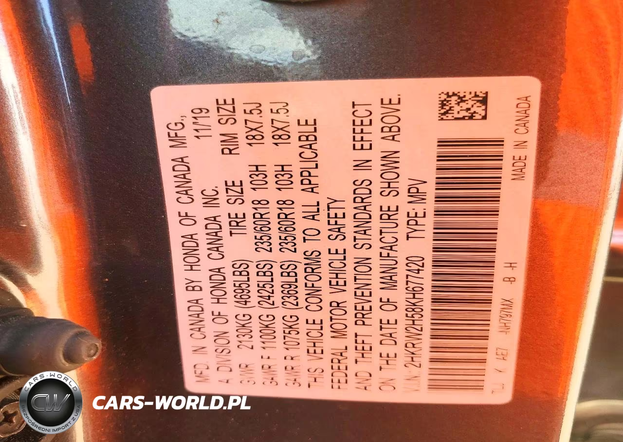 2019 Honda Cr-V Ex VIN:2HKRW2H58KH677420 - 14
