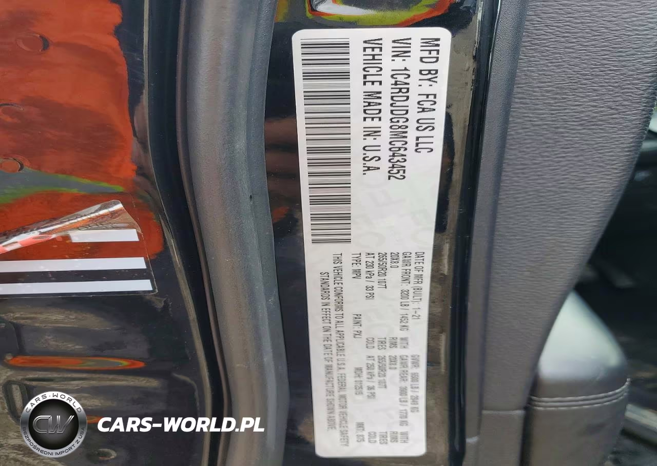 2021 Dodge Durango Gt VIN:1C4RDJDG8MC643452 - 13