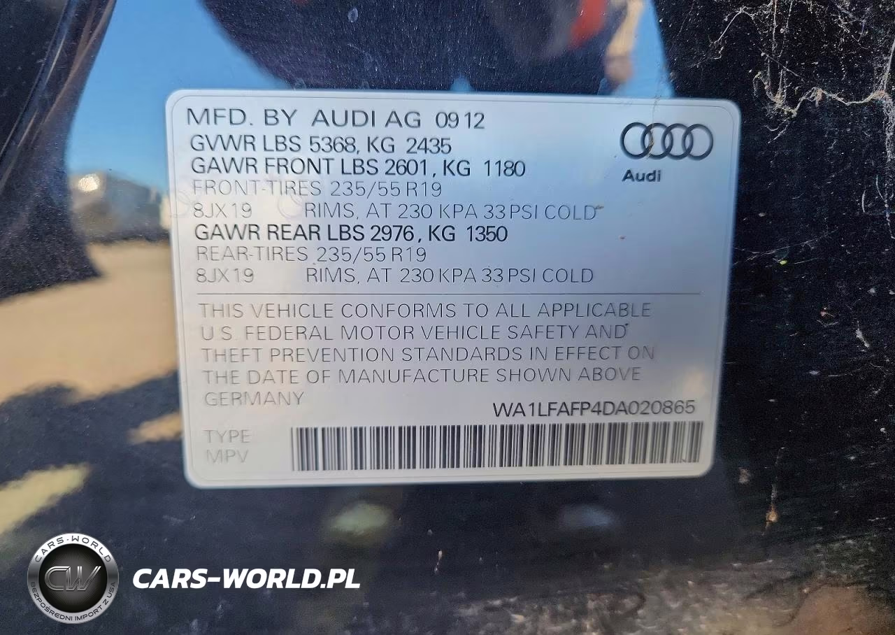 2013 Audi Q5 Premium Plus VIN:WA1LFAFP4DA020865 - 12