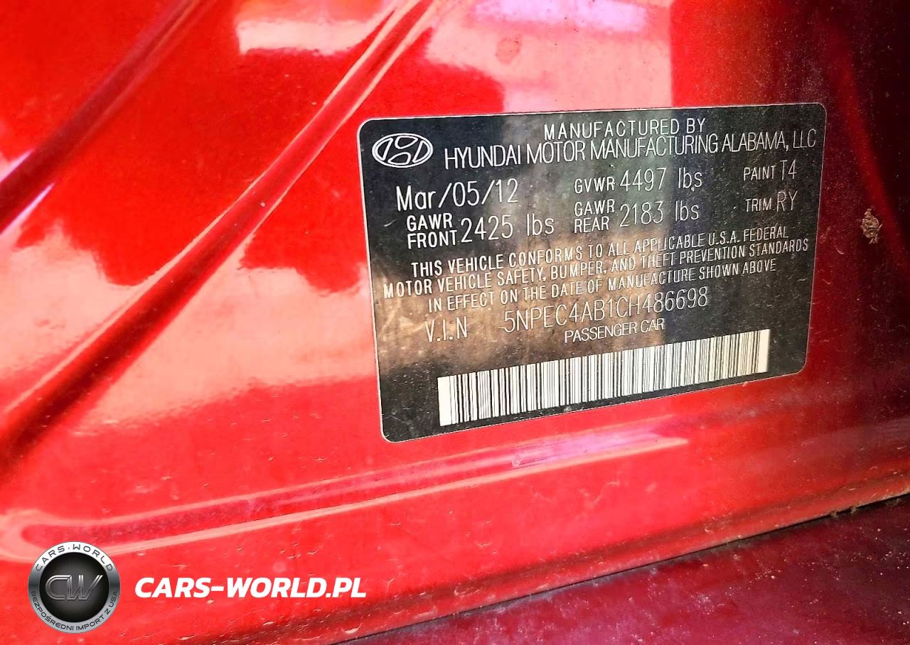 2012 Hyundai Sonata Se 2.0T VIN:5NPEC4AB1CH486698 - 12