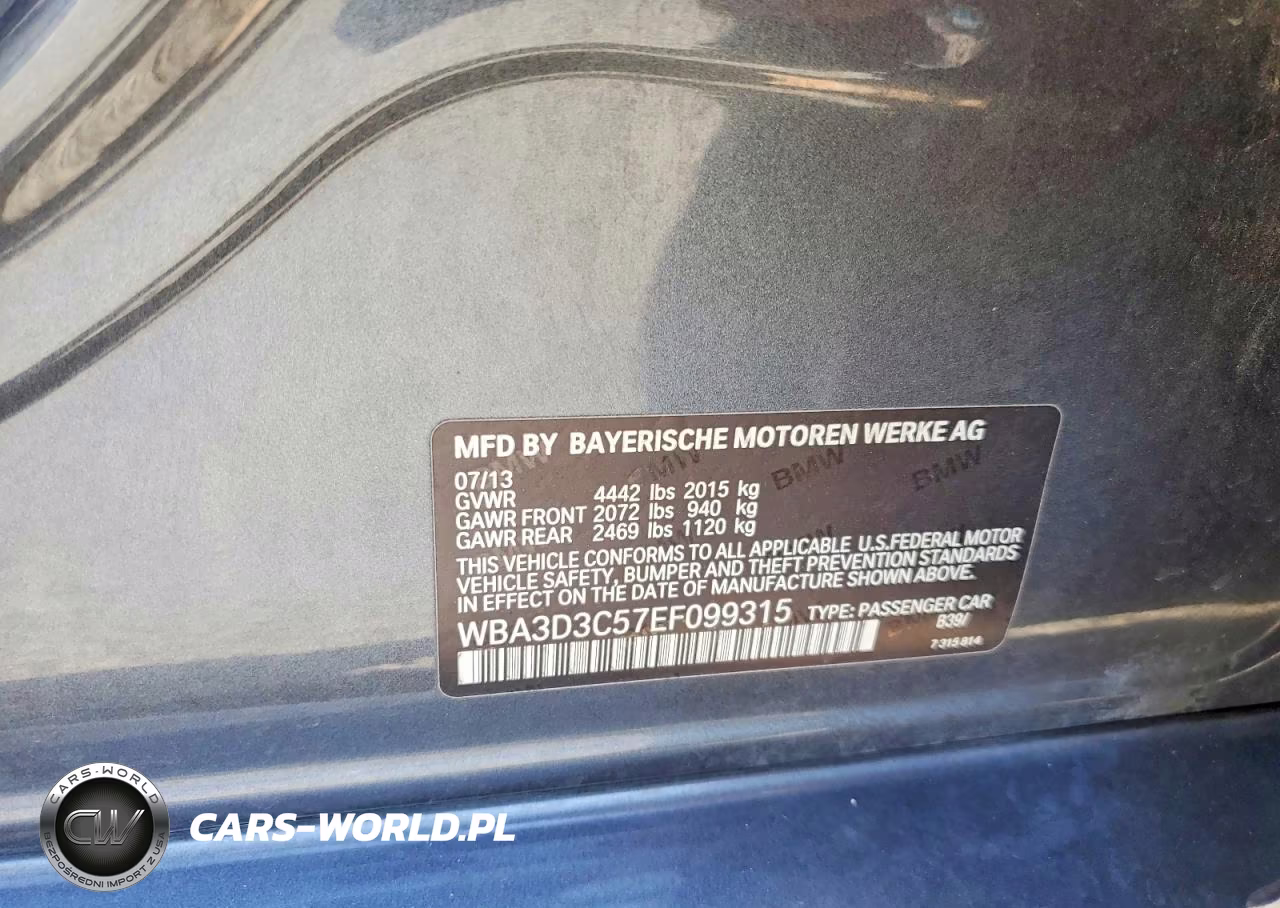 2014 BMW 328 D VIN:WBA3D3C57EF099315 - 12