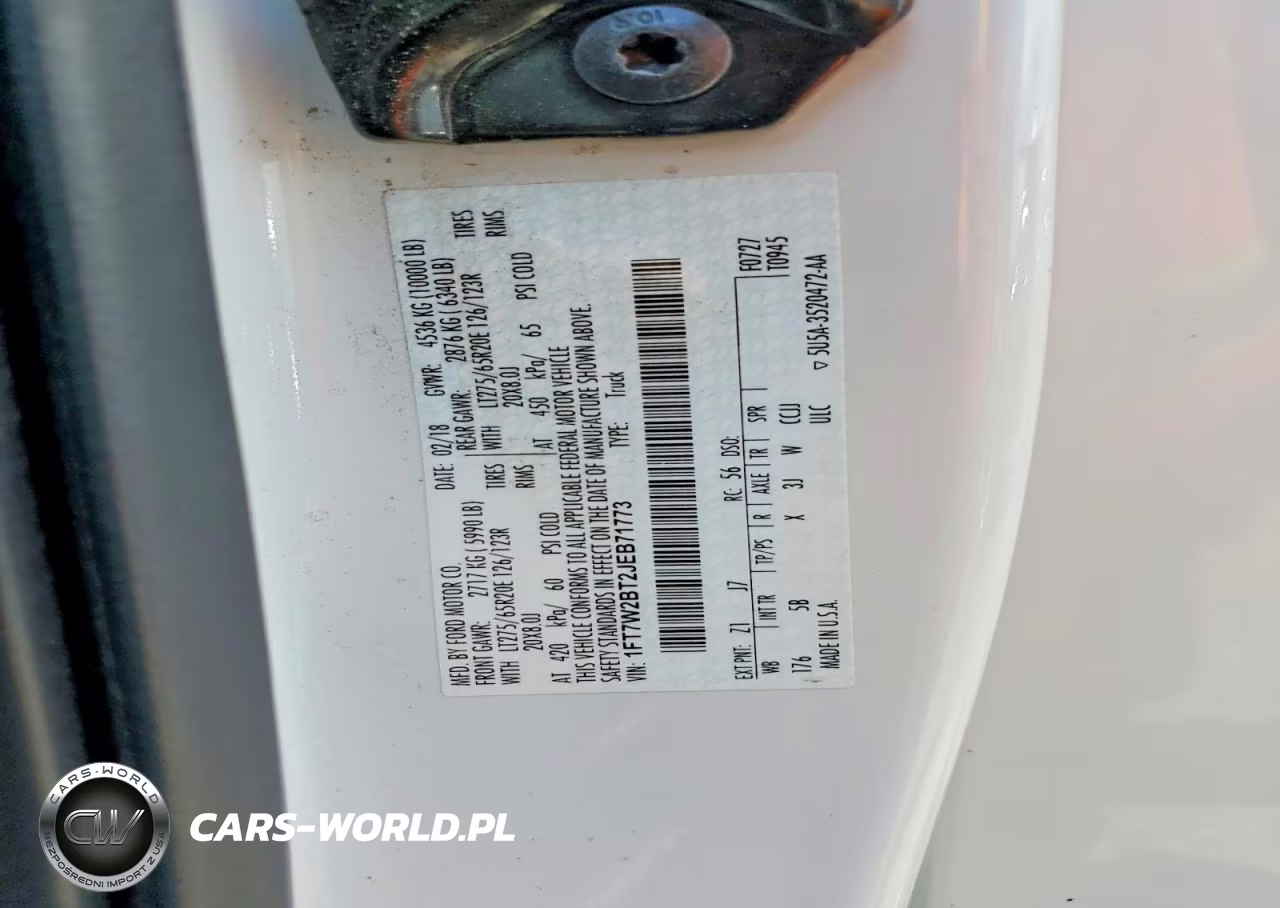 2018 Ford F250 Super Duty VIN:1FT7W2BT2JEB71773 - 12