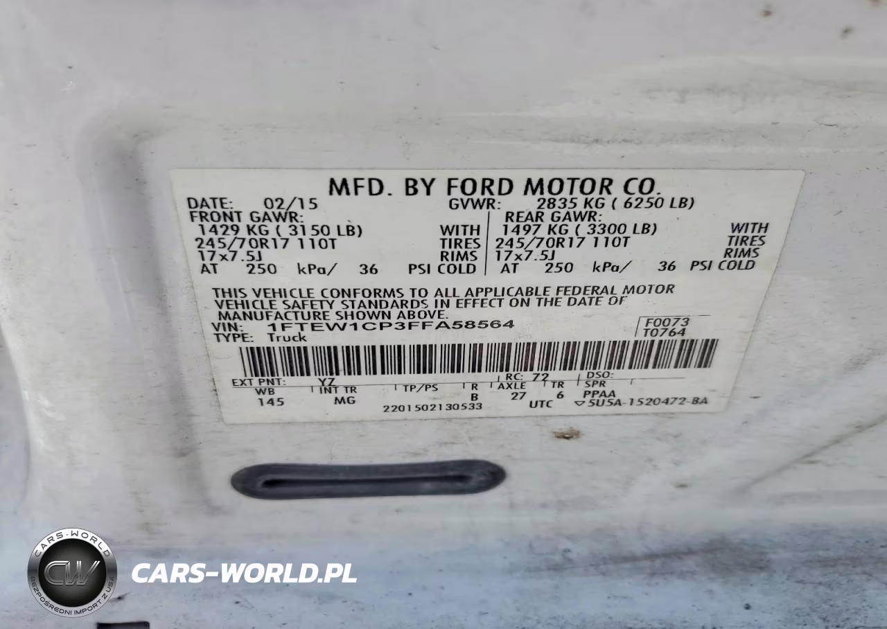 2015 Ford F150 Supercrew VIN:1FTEW1CP3FFA58564 - 12