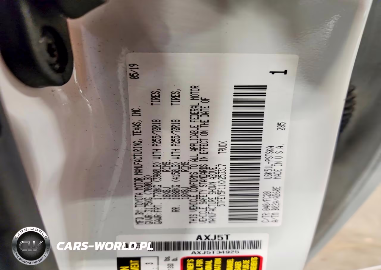 2019 Toyota Tundra Crewmax Sr5 VIN:5TFEY5F11KX253317 - 12