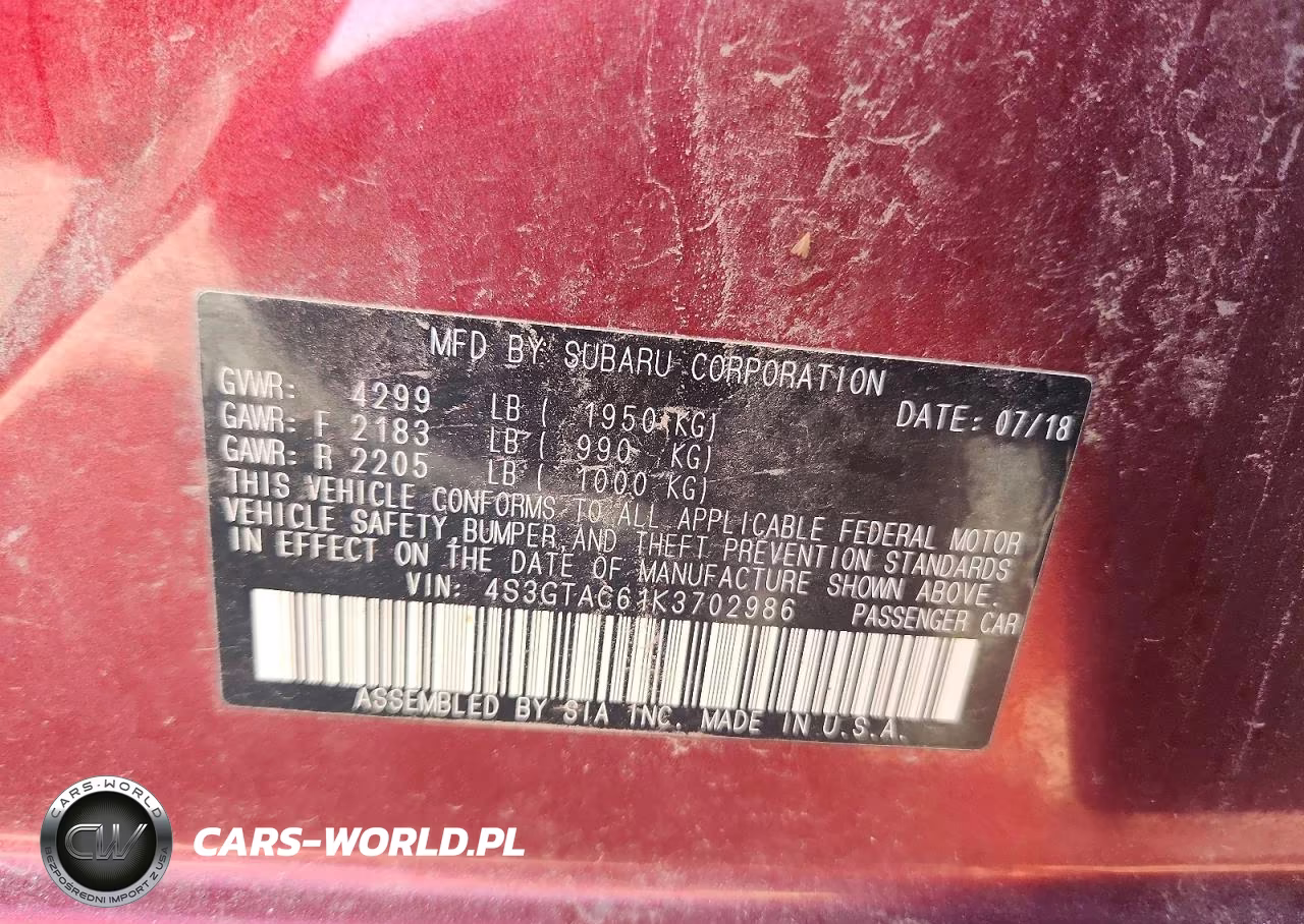 2019 Subaru Impreza Premium VIN:4S3GTAC61K3702986 - 12
