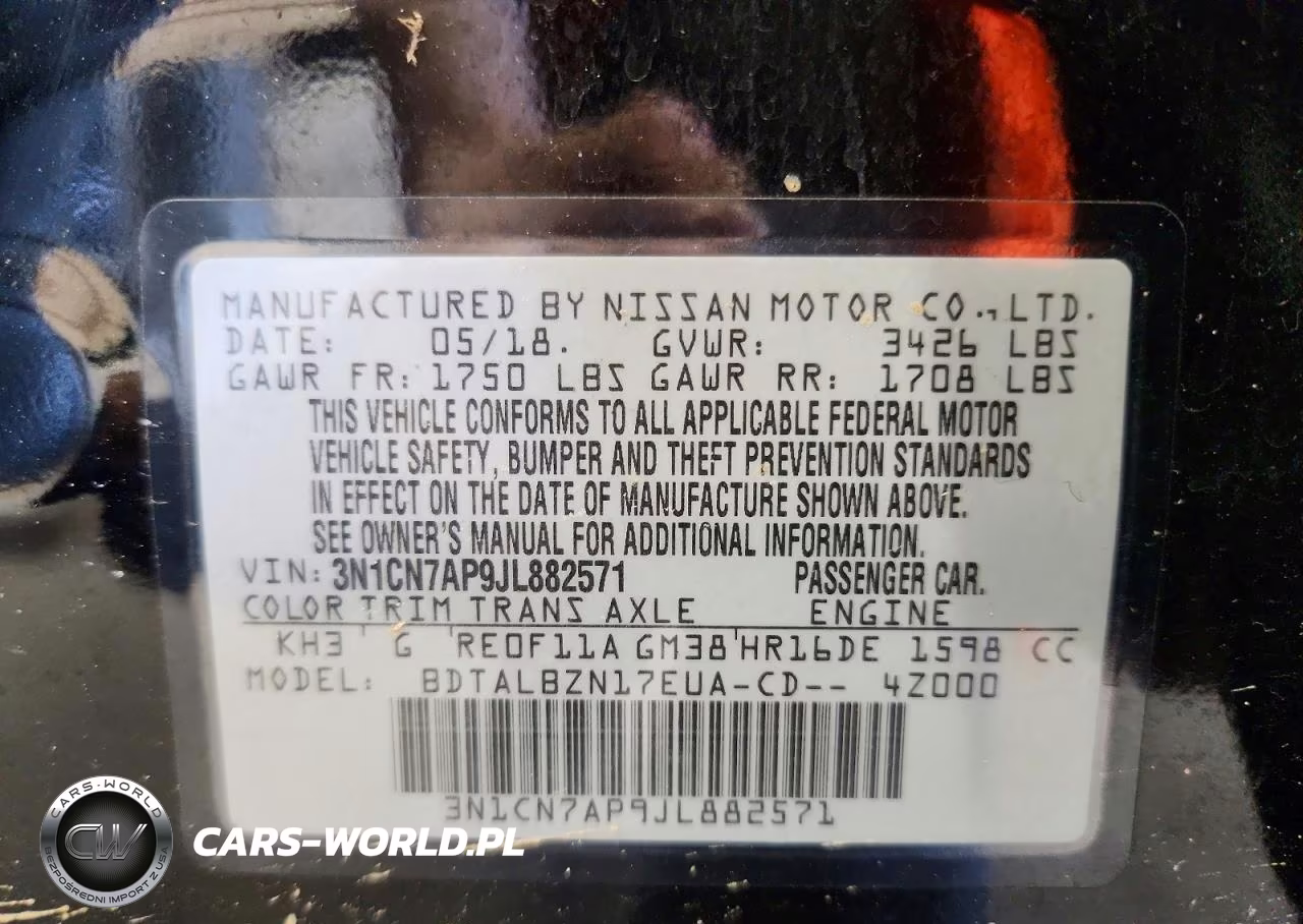 2018 Nissan Versa Sv VIN:3N1CN7AP9JL882571 - 13