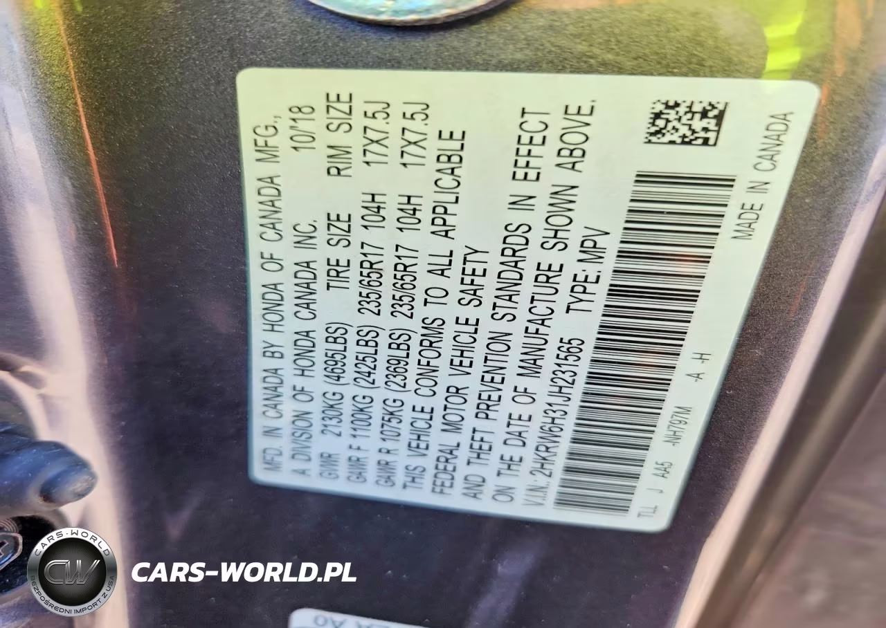 2018 Honda Cr-V Lx VIN:2HKRW6H31JH231565 - 14