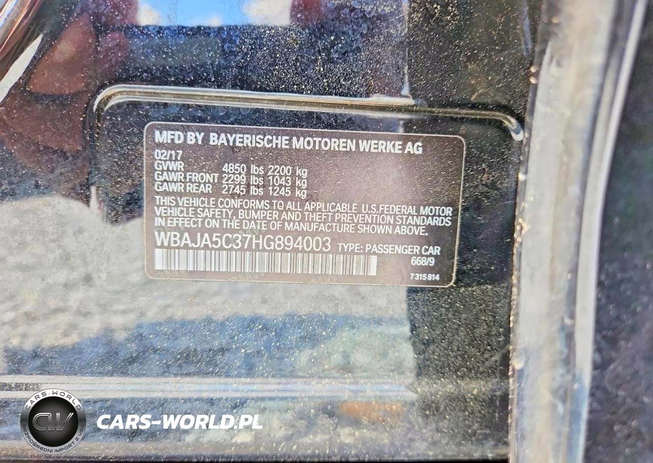 2017 BMW 530 I VIN:WBAJA5C37HG894003 - 12