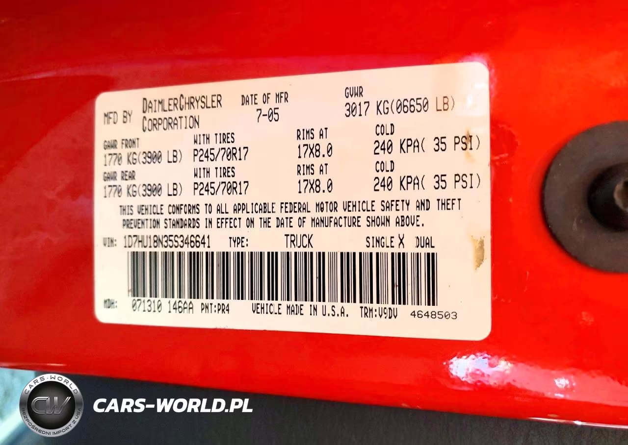 2005 Dodge Ram 1500 VIN:1D7HU18N35S346641 - 12