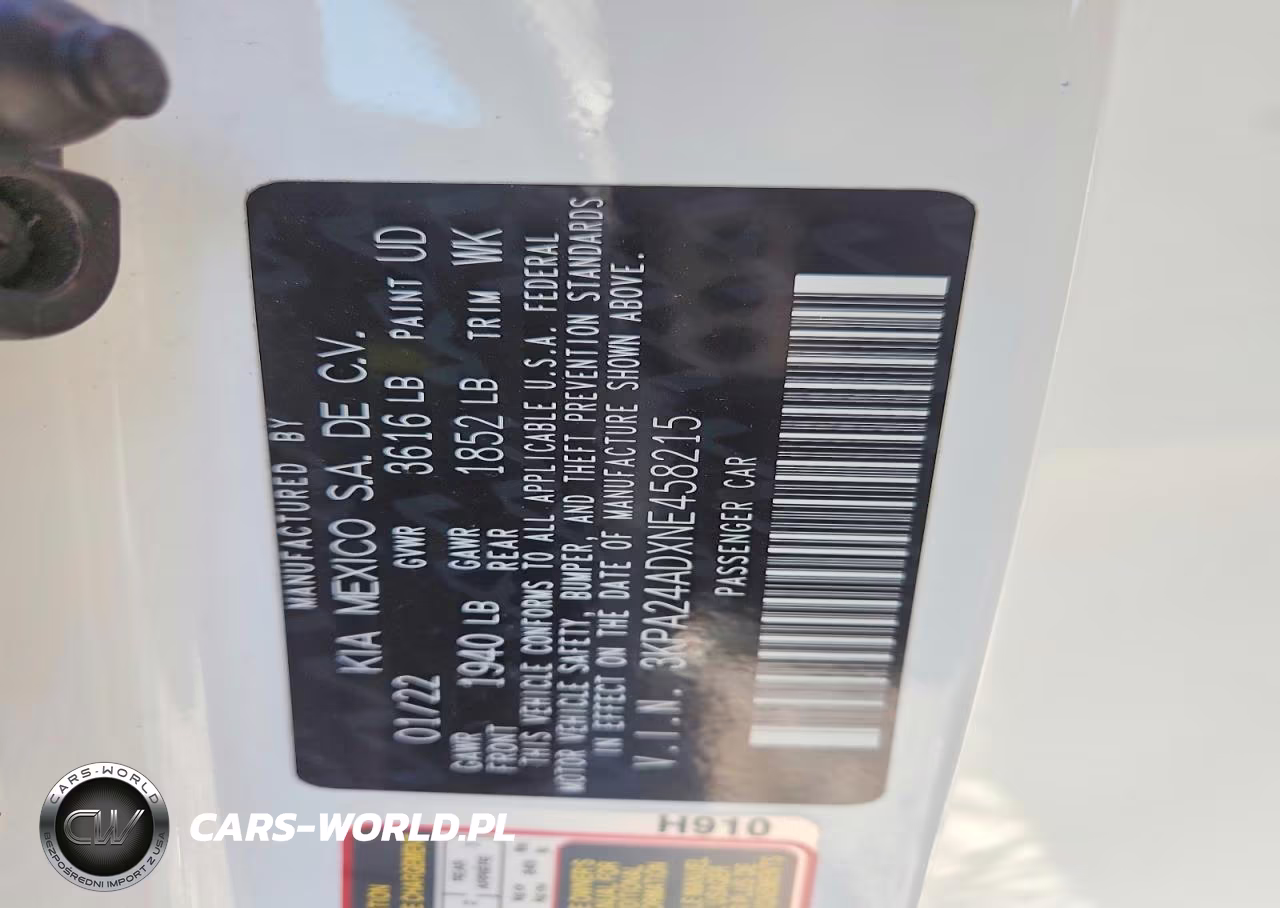 2022 Kia Rio S VIN:3KPA24ADXNE458215 - 12