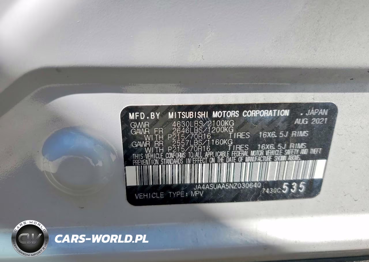 2022 Mitsubishi Eclipse Cross Es VIN:JA4ASUAA5NZ030640 - 14