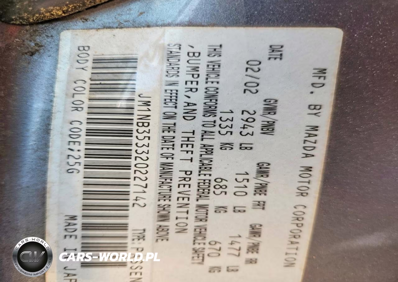 2002 Mazda Mx-5 Miata Base VIN:JM1NB353320227142 - 12