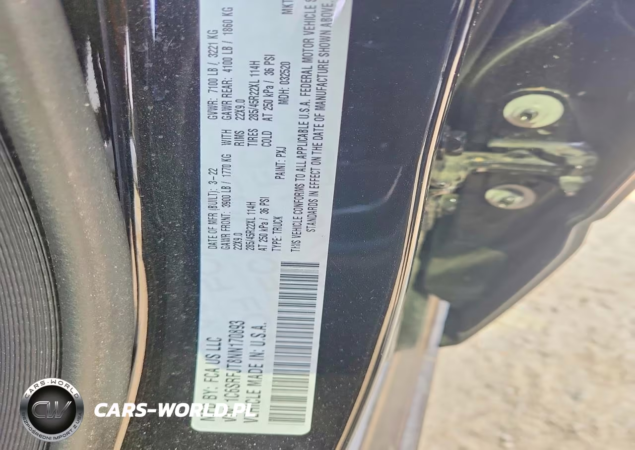 2022 Ram 1500 Laramie VIN:1C6SRFJT8NN170893 - 13