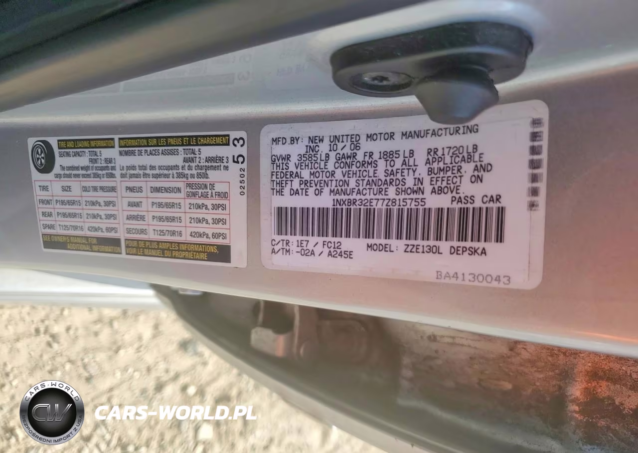 2007 Toyota Corolla S VIN:1NXBR32E77Z815755 - 12