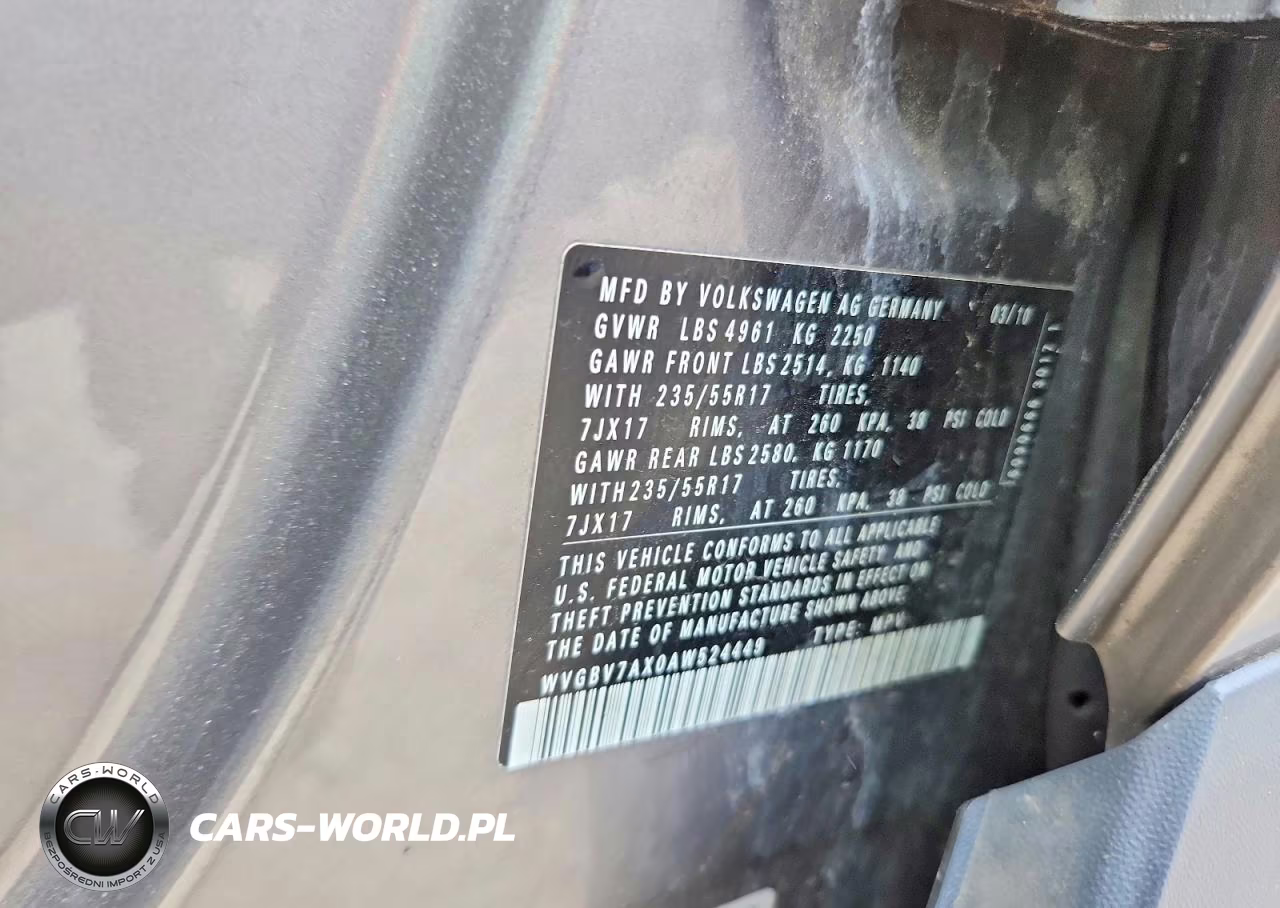 2010 Volkswagen Tiguan Se VIN:WVGBV7AX0AW524449 - 13