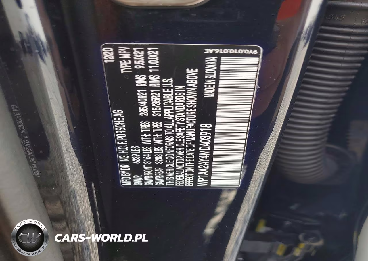 2021 Porsche Cayenne VIN:WP1AA2AY4MDA03918 - 12