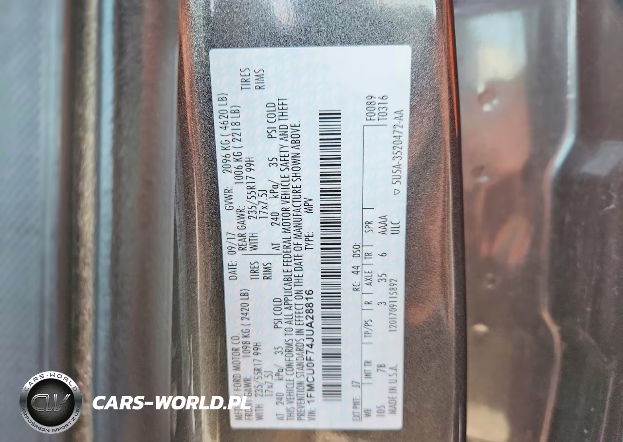 2018 Ford Escape S VIN:1FMCU0F74JUA28816 - 13