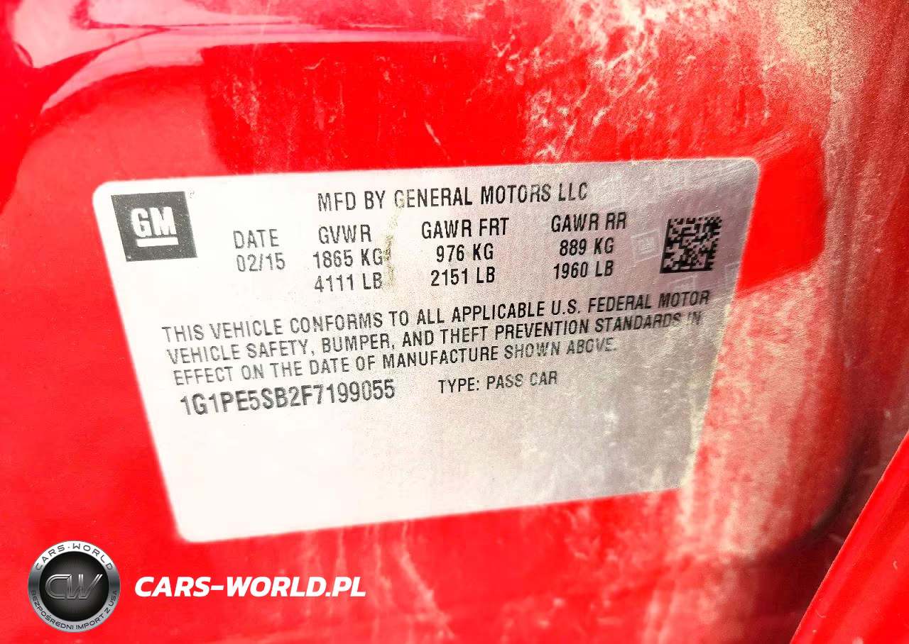 2015 Chevrolet Cruze Lt VIN:1G1PE5SB2F7199055 - 12