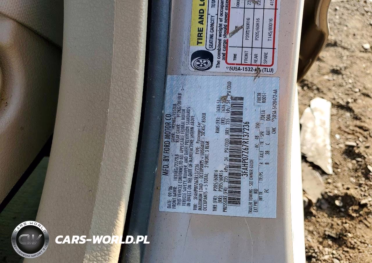 2007 Ford Fusion Se VIN:3FAHP07Z67R137236 - 12