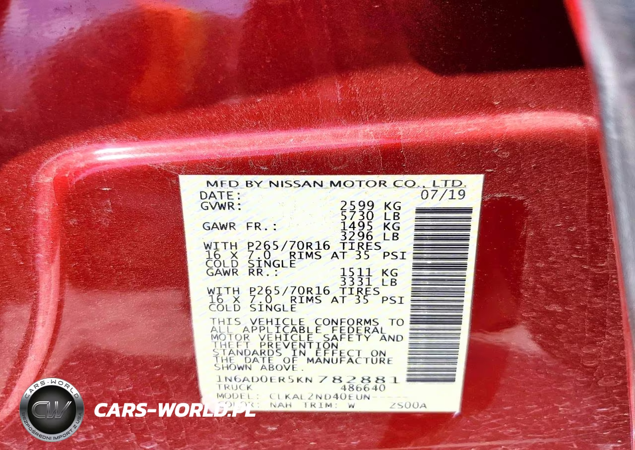 2019 Nissan Frontier Sv VIN:1N6AD0ER5KN782881 - 12