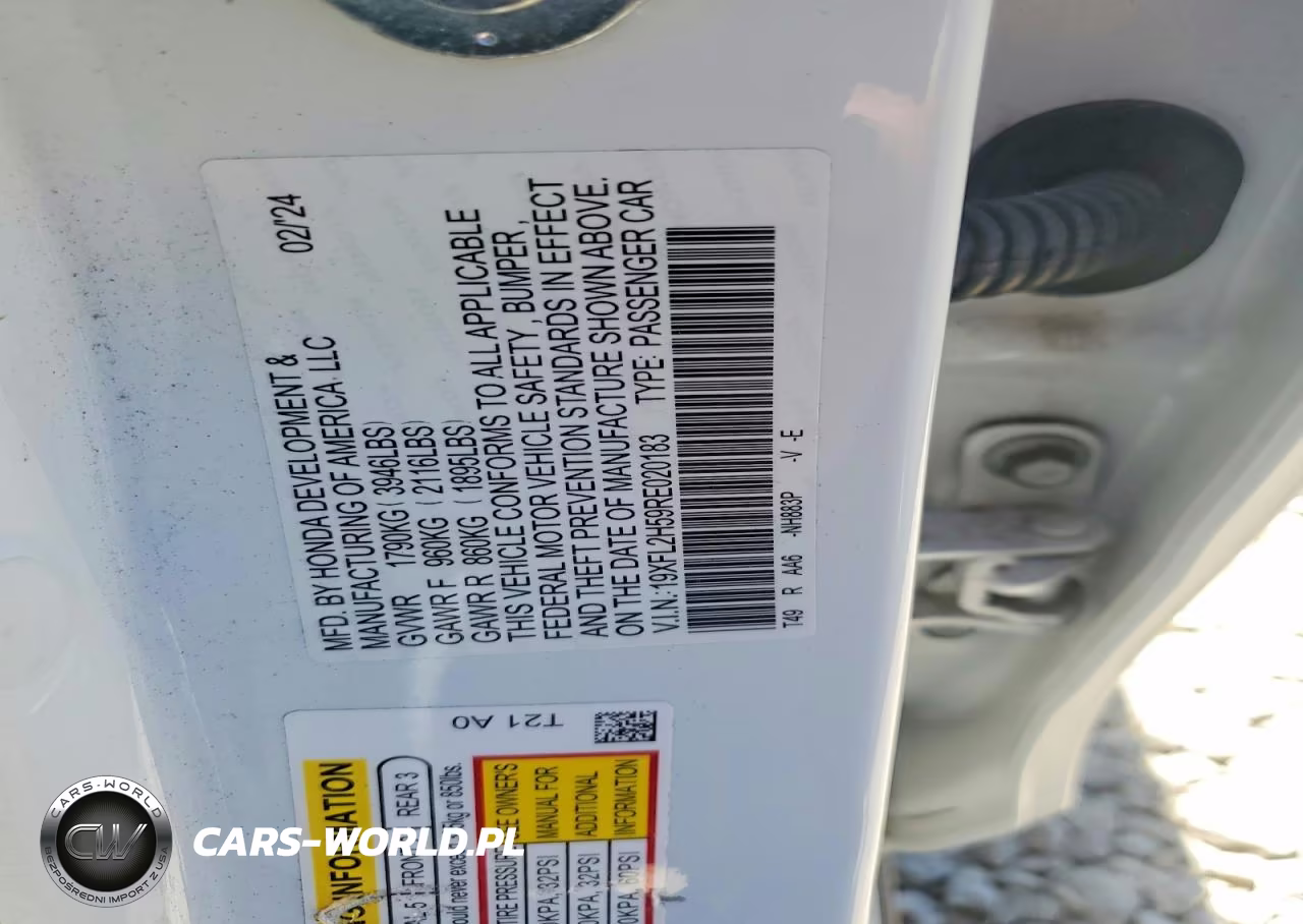 2024 Honda Civic Lx VIN:19XFL2H59RE020183 - 13