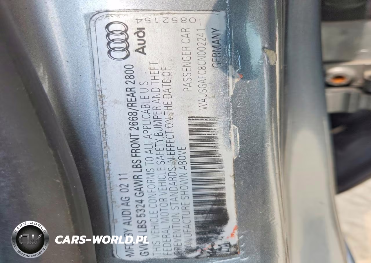 2012 Audi A7 Prestige VIN:WAUSGAFC8CN002241 - 12