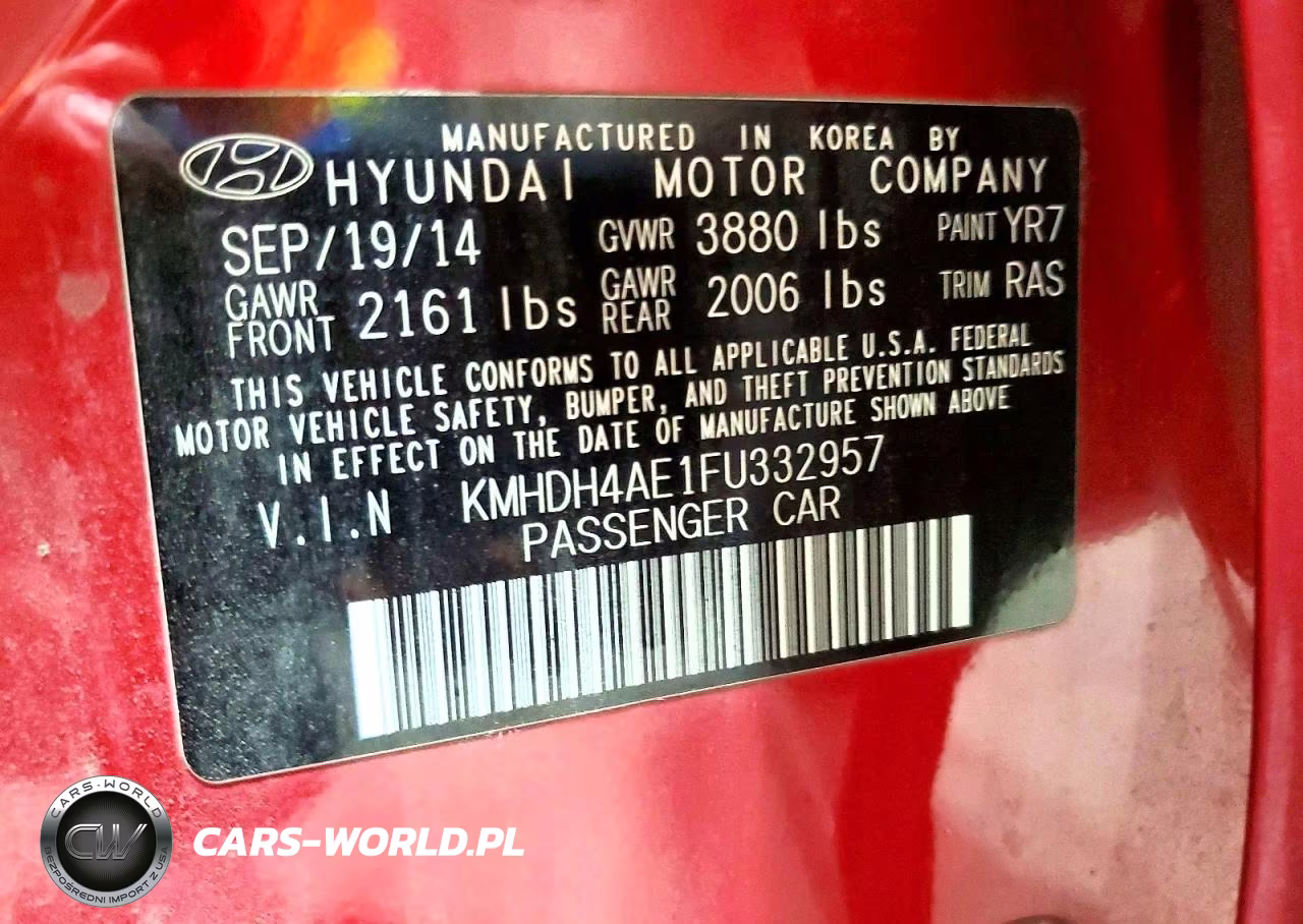 2015 Hyundai Elantra Se VIN:KMHDH4AE1FU332957 - 12