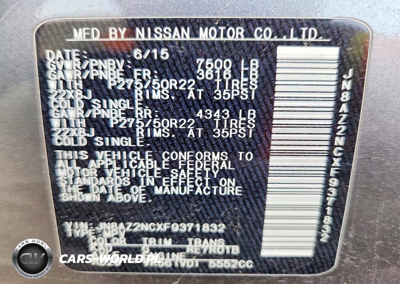 INFINITI QX80 VIN:JN8AZ2NCXF9371832 - 12