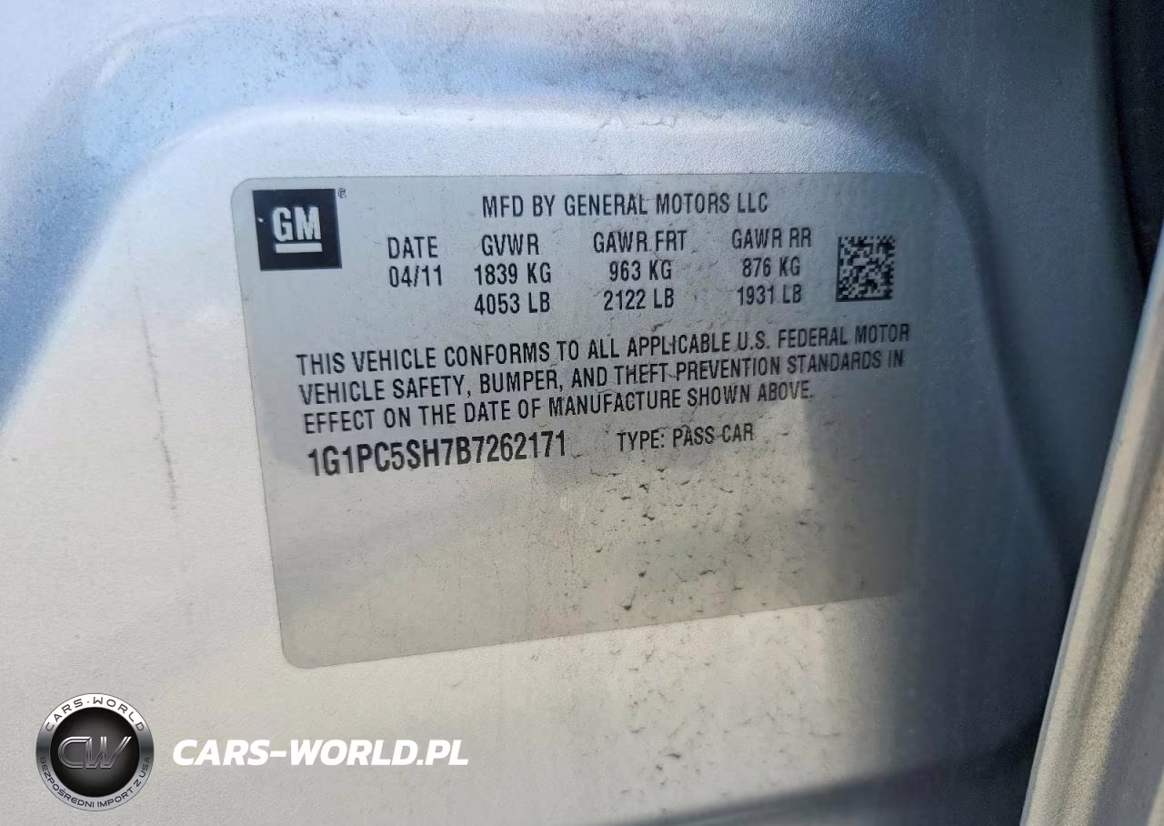 2011 Chevrolet Cruze Ls VIN:1G1PC5SH7B7262171 - 12