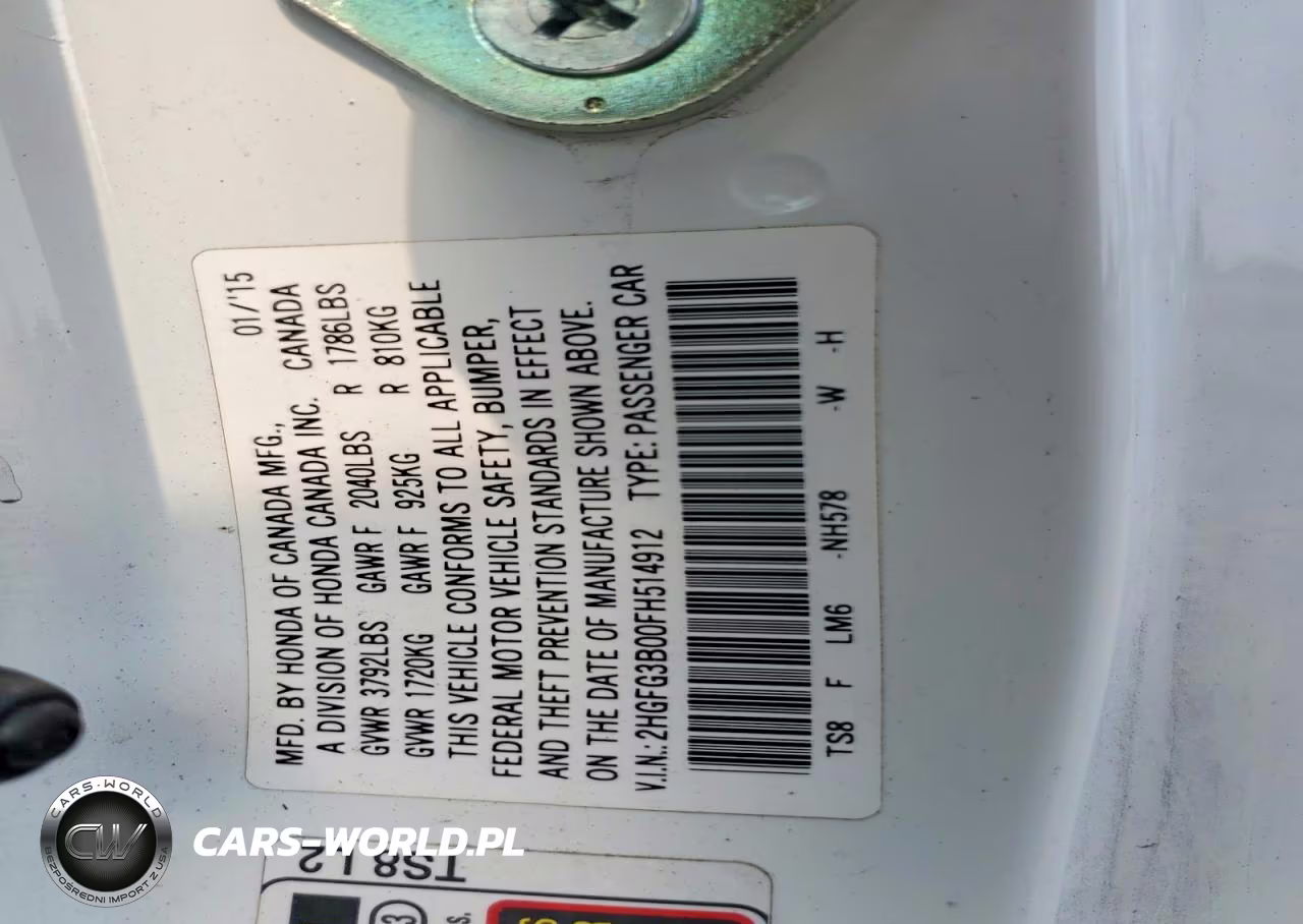 2015 Honda Civic Exl VIN:2HGFG3B00FH514912 - 13