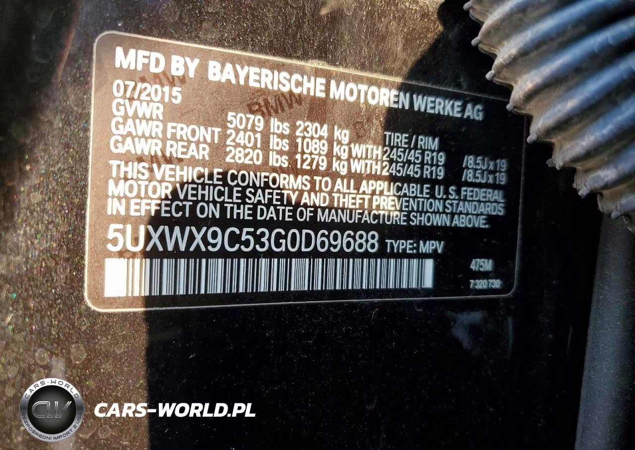 2016 BMW X3 xDrive28I VIN:5UXWX9C53G0D69688 - 13