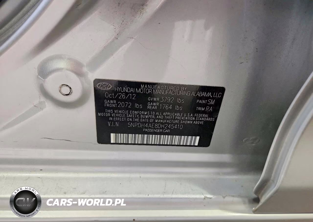 2013 Hyundai Elantra Gls VIN:5NPDH4AE8DH245410 - 12