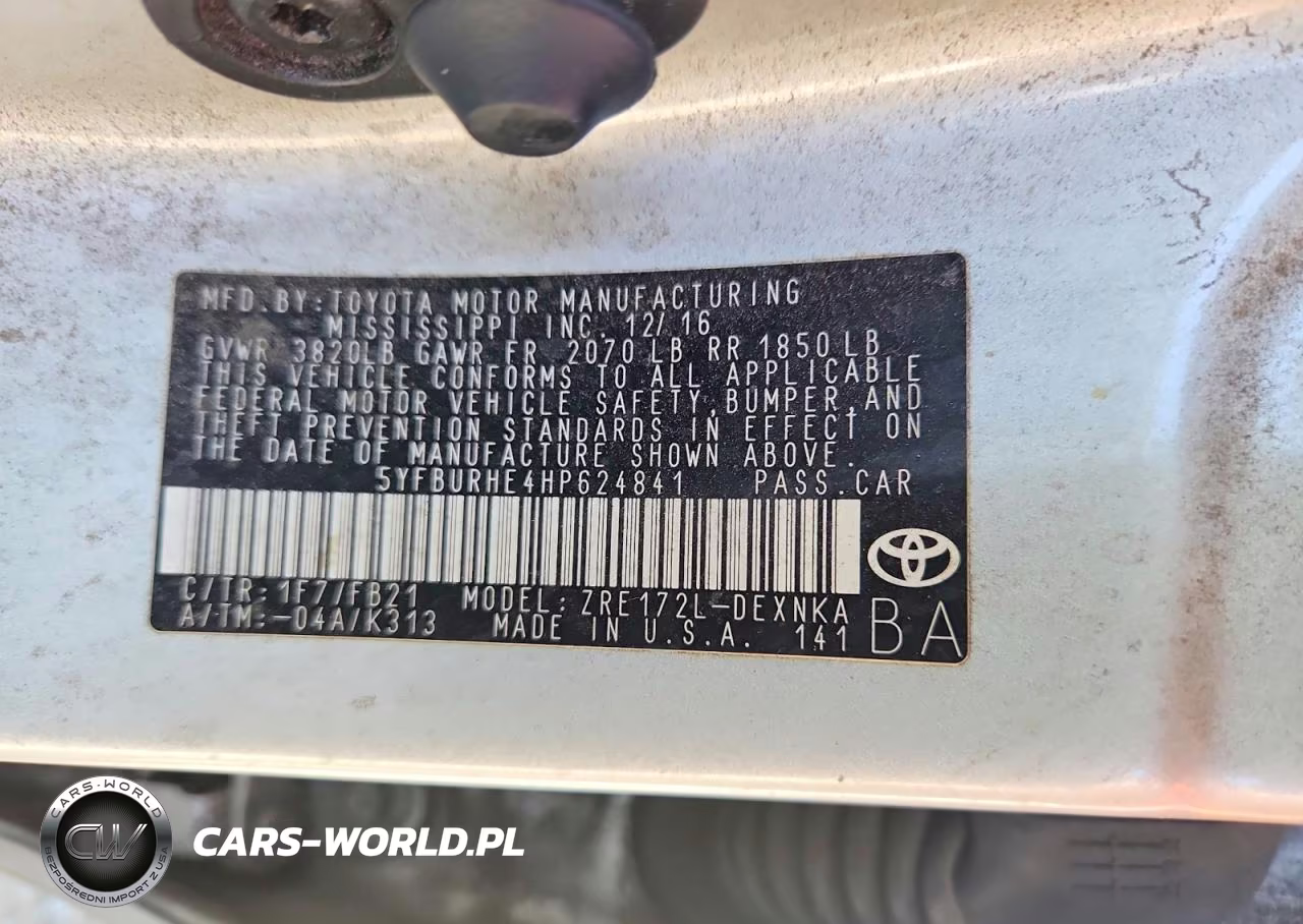 2017 Toyota Corolla Le VIN:5YFBURHE4HP624841 - 12