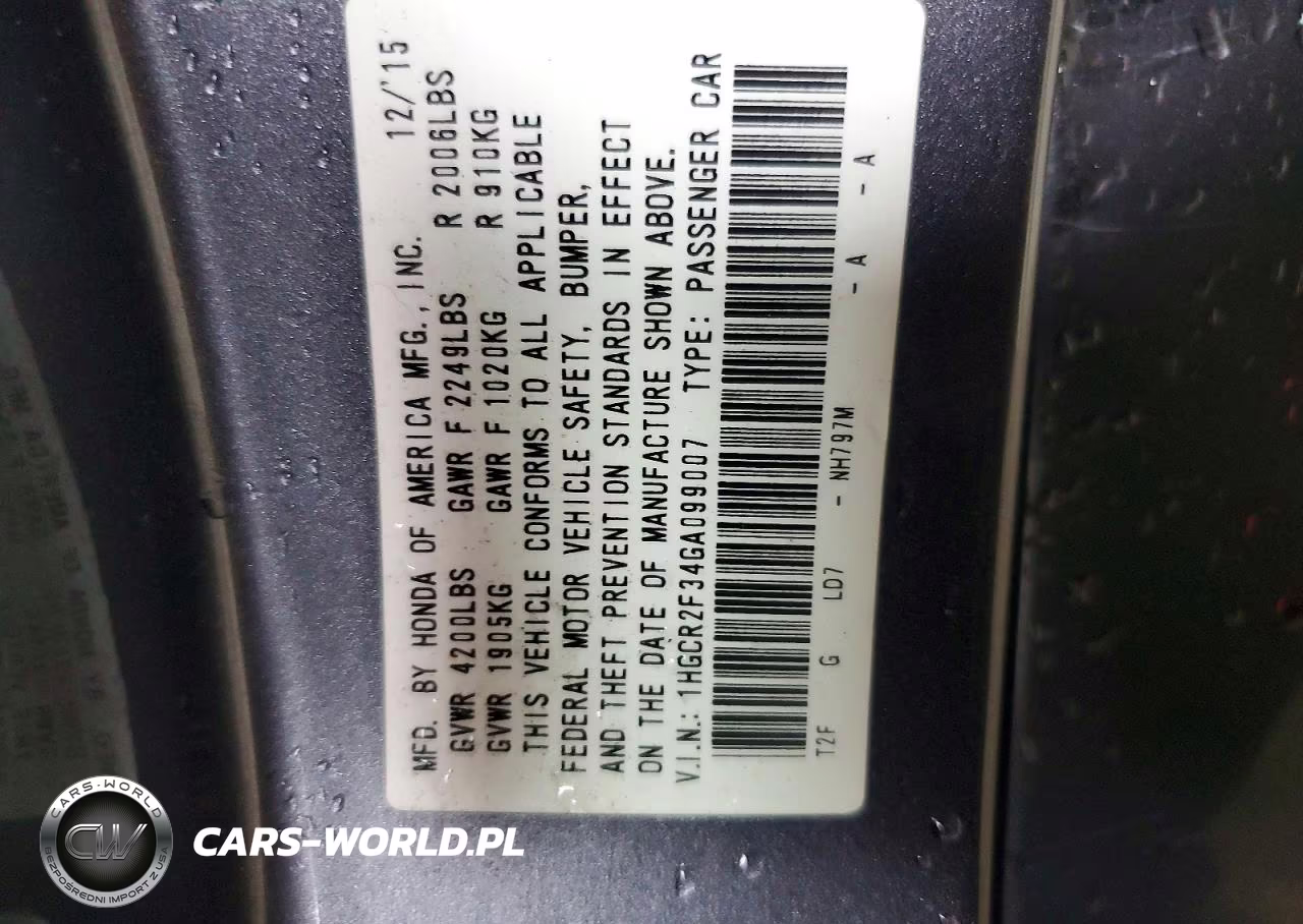 2016 Honda Accord Lx VIN:1HGCR2F34GA099007 - 13