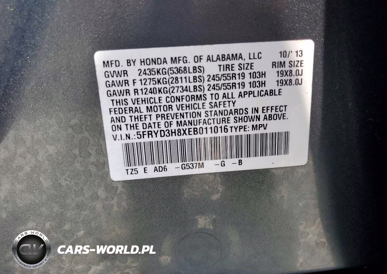 2014 Acura Mdx Advance VIN:5FRYD3H8XEB011016 - 13
