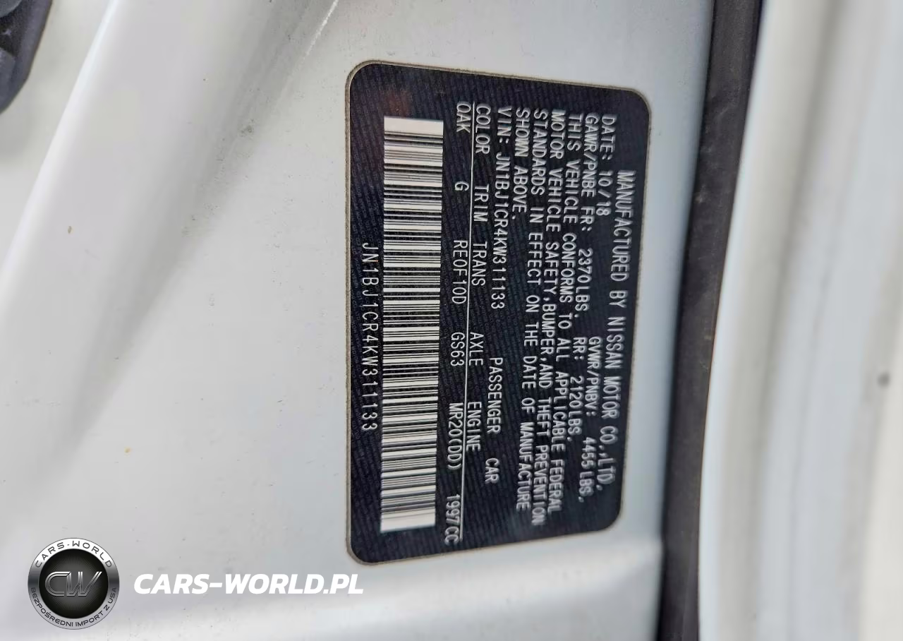 2019 Nissan Rogue Sport S VIN:JN1BJ1CR4KW311133 - 13