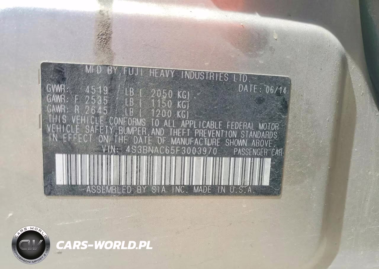 2015 Subaru Legacy 2.5I Premium VIN:4S3BNAC65F3003970 - 12