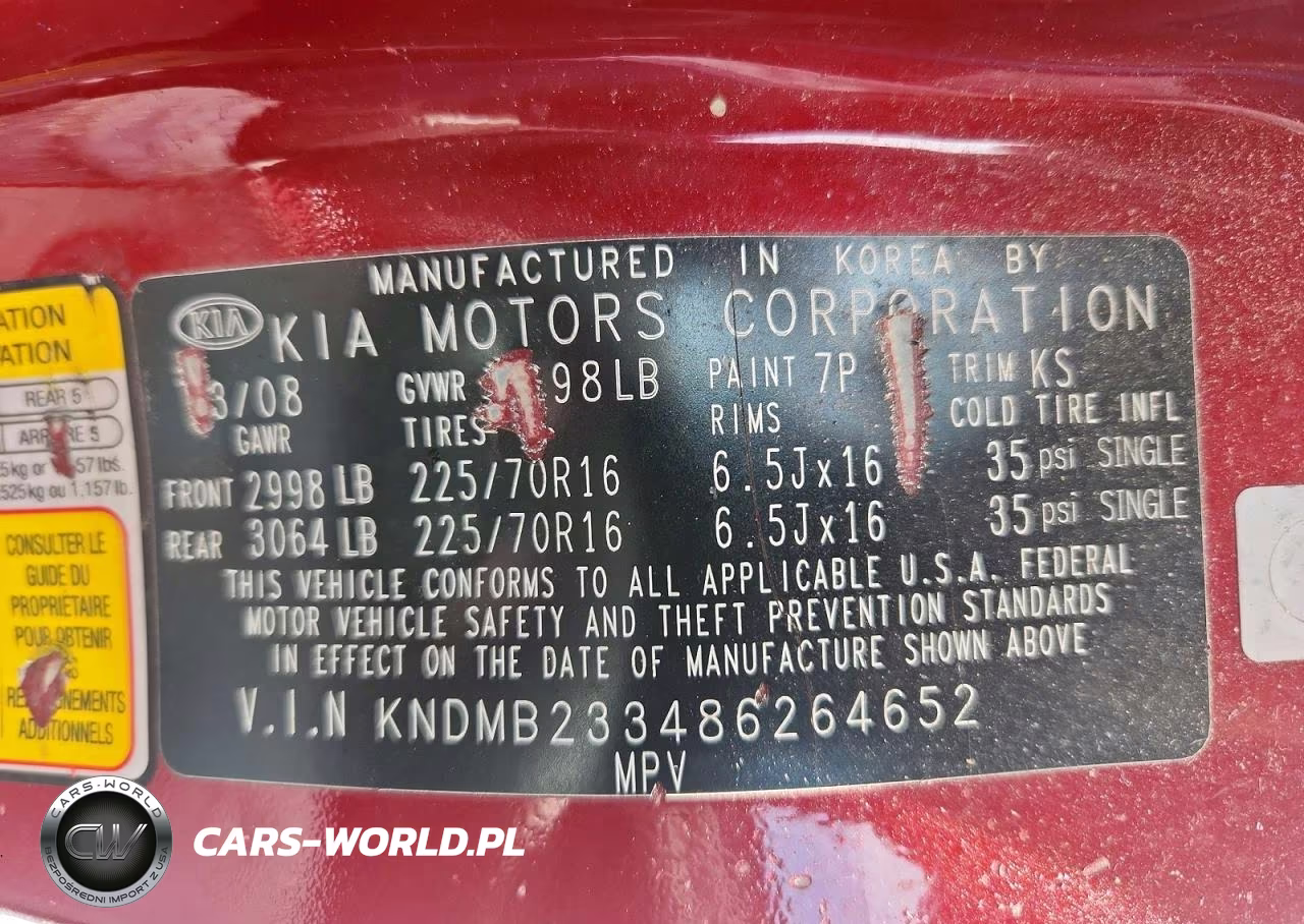 2008 Kia Sedona Lx VIN:KNDMB233486264652 - 13