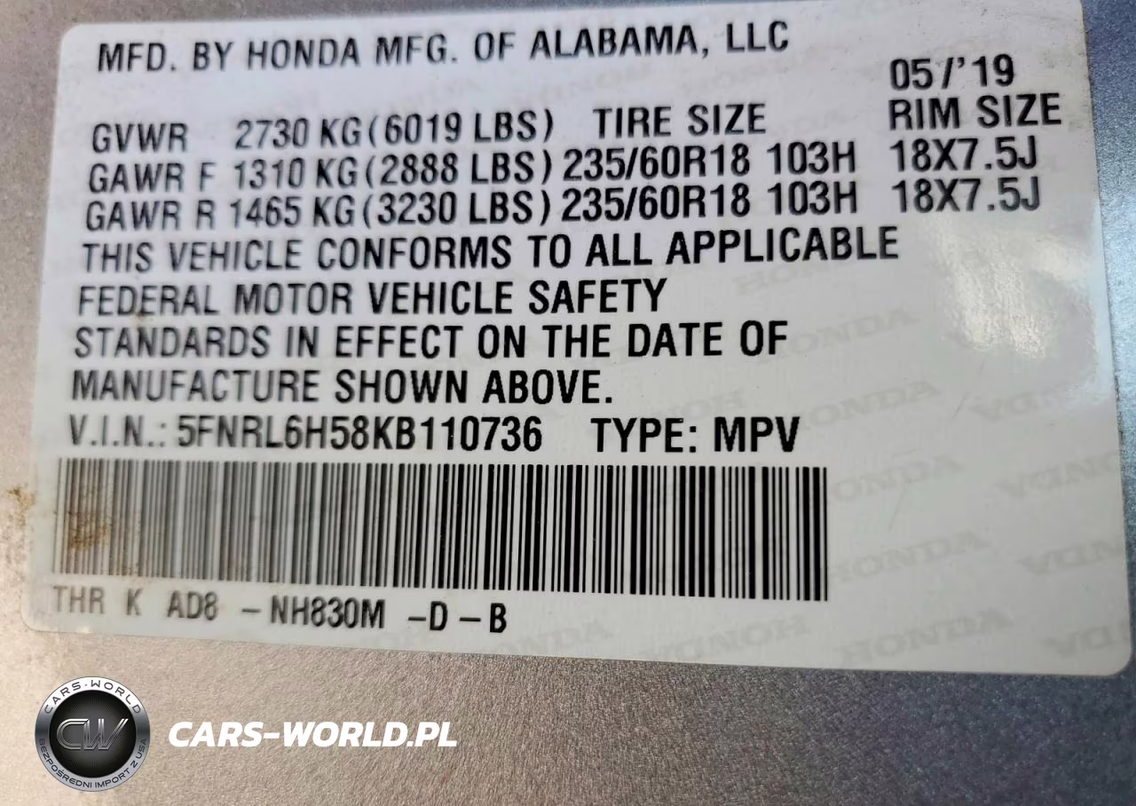 2019 Honda Odyssey Ex VIN:5FNRL6H58KB110736 - 14