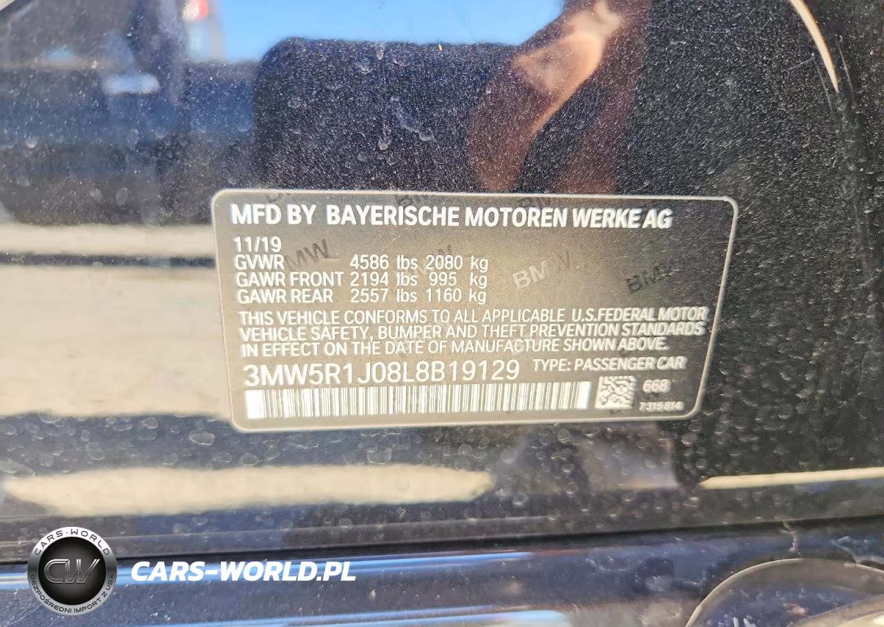 2020 BMW 330I Na VIN:3MW5R1J08L8B19129 - 13
