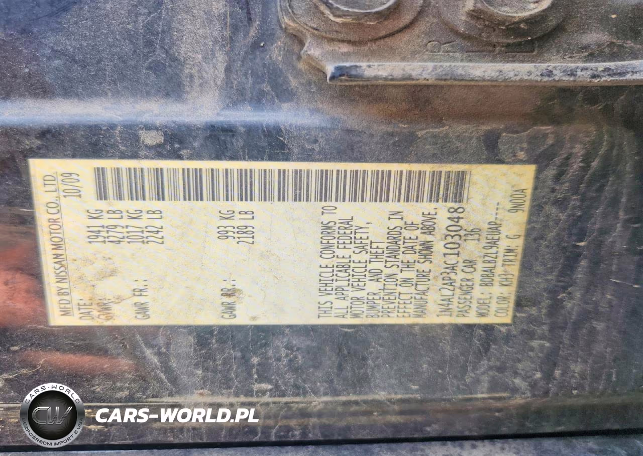 2010 Nissan Altima 2.5 VIN:1N4AL2AP3AC103048 - 12