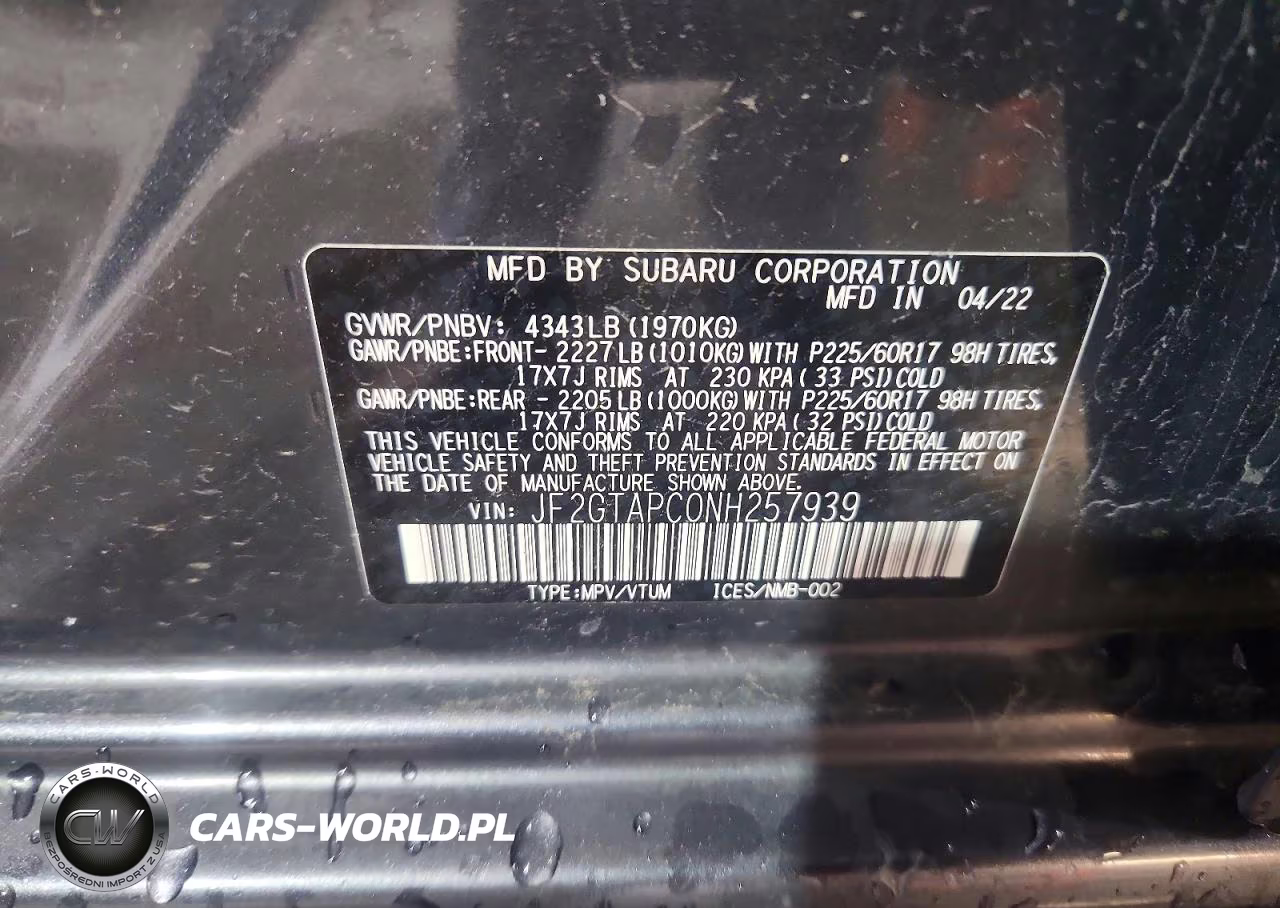 2022 Subaru Crosstrek Premium VIN:JF2GTAPC0NH257939 - 13
