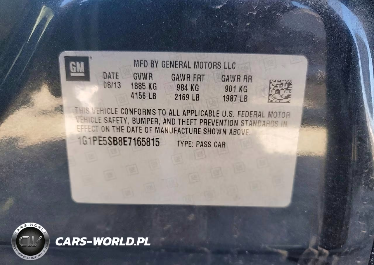 2014 Chevrolet Cruze Lt VIN:1G1PE5SB8E7165815 - 12